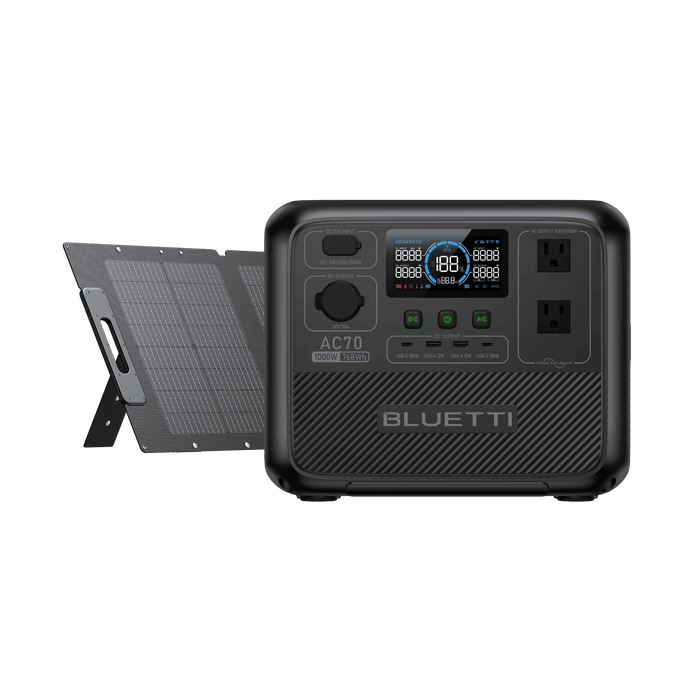 小型ポータブル電源「AC70」＆120Wソーラーパネル