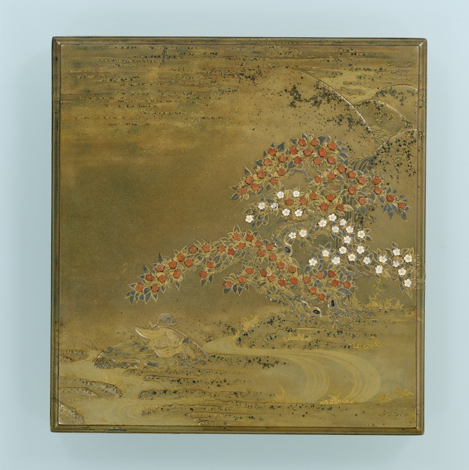 4. 桜西行蒔絵硯箱