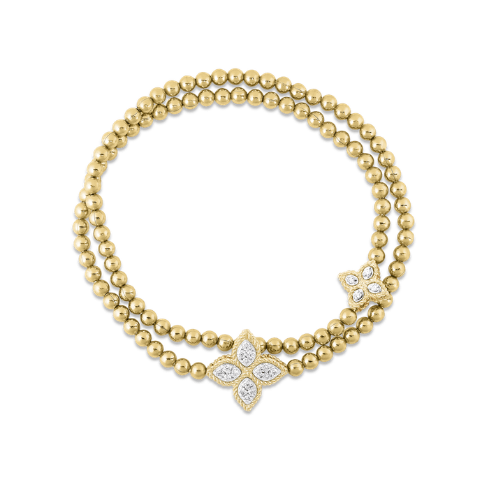 〈プリンセスフラワー〉K18YG／WG・ダイヤモンド ストレッチバングル 税込880,000円 