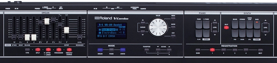 オルガン、ピアノ、シンセサイザー音源ごとにセクション分けされ直感的な操作が可能