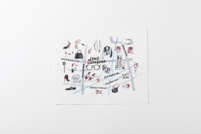 JINS自由が丘店のMAPをかわいくおしゃれなイラストで表現したセリート