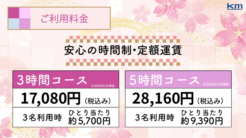 東京観光お花見タクシー　料金