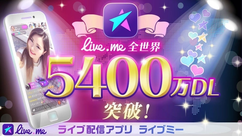 ライブ動画配信アプリ「Live.me」、世界で5,400万ダウンロードを突破！ 世界85ヵ国で展開、世界中でファンを獲得できるアプリに成長。