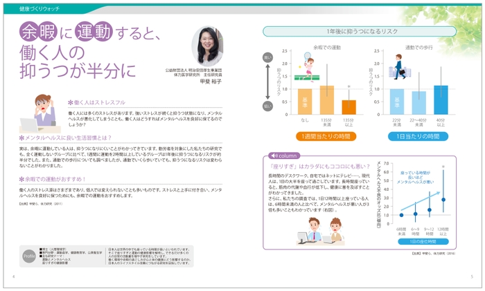 余暇に運動すると働く人の抑うつが半分に