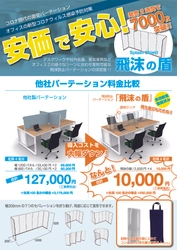 フレキシブルに使える新型コロナ対策 飛沫防止パーテーション　 『飛沫の盾』を9月上旬から再販開始！