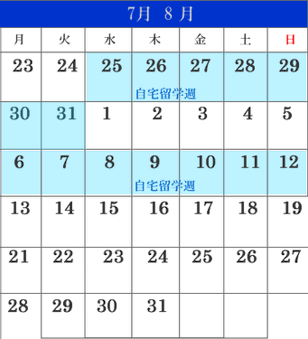 自宅留学スケジュール例