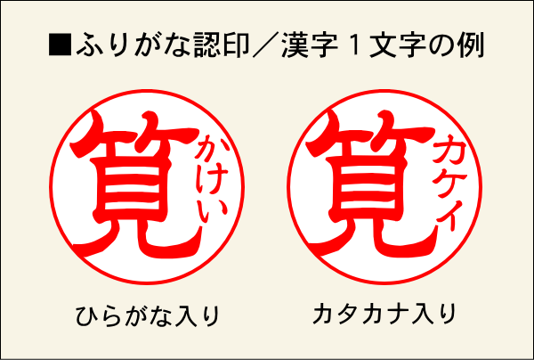 ふりがな認印/漢字1文字の例