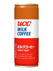 食品業界初！ 誕生50周年　世界初の缶コーヒー『UCC ミルクコーヒー』 茶色・白色・赤色の3色の組み合わせが 「色彩のみからなる商標」として登録されました！