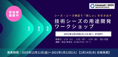 シーズ・ニーズ検証で顧客の「欲しい」を引き出す。「技術シーズの用途開発ワークショップ（全3回）」完全オンラインで開催