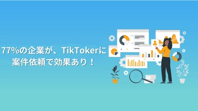 「企業のTikToker活用についてのアンケート調査」を実施　 TikTokを利用する100社のうち、77％が案件依頼で効果ありと回答