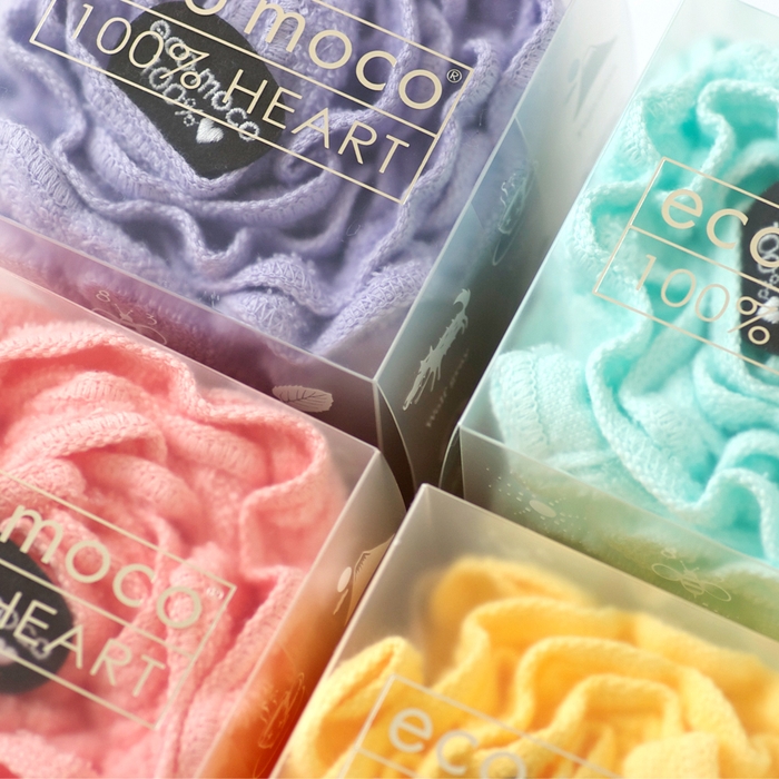 バレンタイン プチギフト ecomoco100%HEART フェイスタオル 1枚ギフトBOX入り