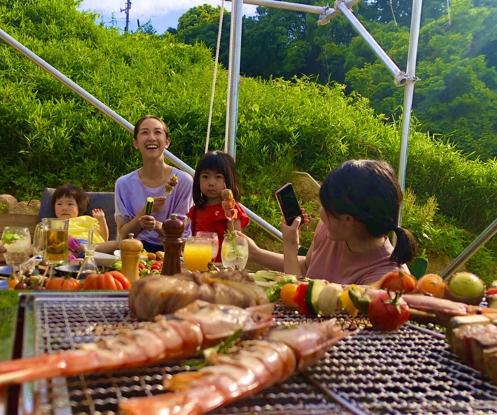 バーベキュー席でぱくり