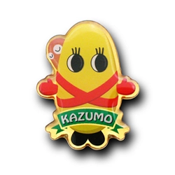 ◆PINS FACTORY（ピンズファクトリー）◆　ピンズ実例no.967NPO法人留萌観光協会　様　「KAZUMOちゃんピンバッチ」★地元の期待を担うピンズのモチーフは名物と瓜二つのキャラクター