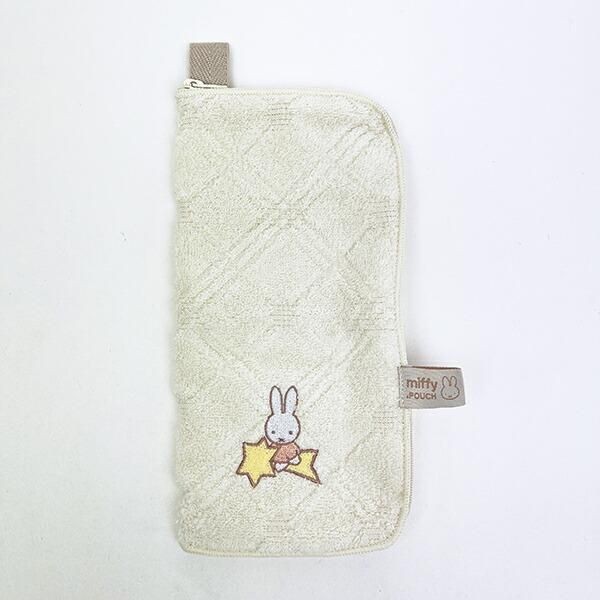 いつでも清潔感を保てるミッフィーのタオル製どっとポーチ！折りたたみ傘やペットボトルのケースにしてバッグの中身を濡らさない