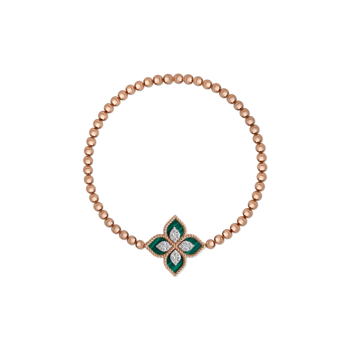 〈プリンセスフラワー〉ストレッチバングル K18RG/WG・ダイヤモンド￥660,000(税込)