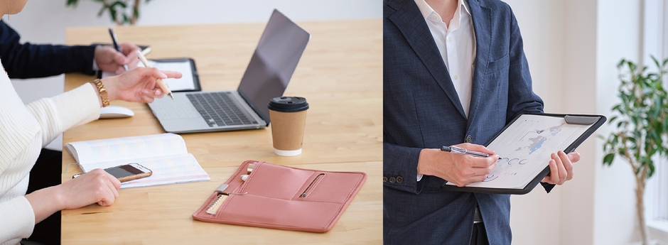 打ち合わせや、立ちながらの作業にも便利!