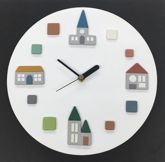B賞 森井ユカ ねんど作品 オリジナル時計-HOUSE