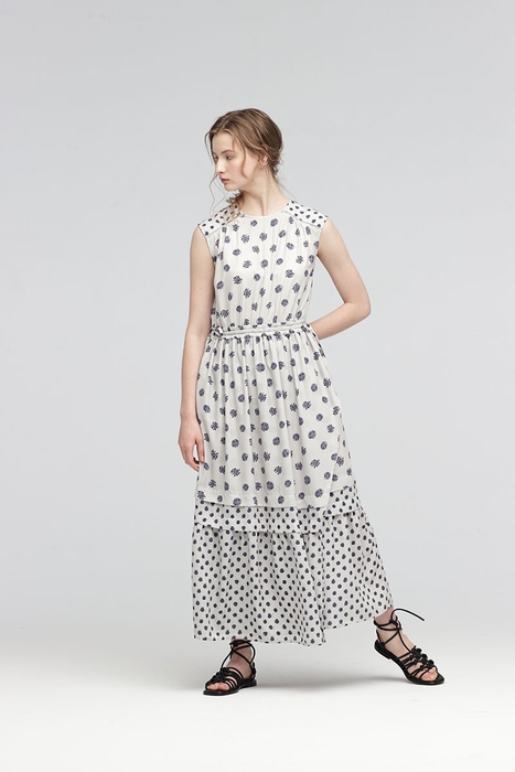 【merituuli】ミックスフラワープリントラップワンピース(¥16,500)