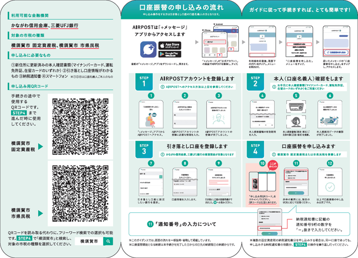 裏:市民へ配布するAIRPOSTでの口座振替申し込みご利用ガイド