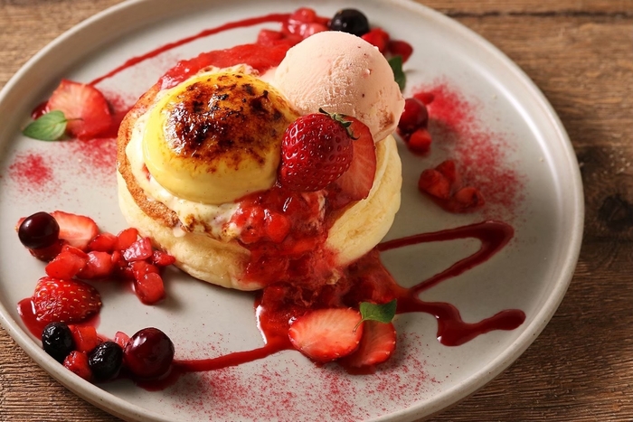 イチゴのパンケーキ