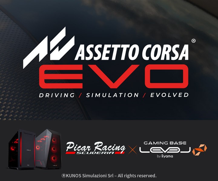 ゲーミングPC LEVEL∞、
レーシング・シミュレーター系YouTuber「ピカーチャンネル」コラボ
『Assetto Corsa EVO』推奨パソコン販売中