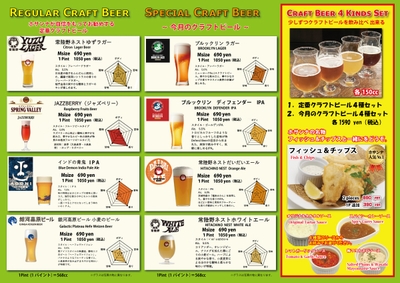 月替わりクラフトビールメニュー