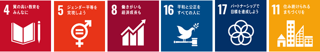 <本事業が貢献するSDGsの目標>
