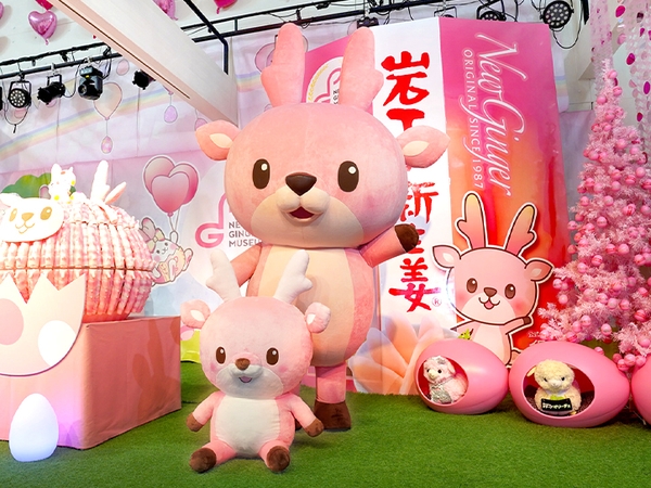 イワシカちゃんぬいぐるみスーパージャンボとイワシカちゃん@岩下の新生姜ミュージアム