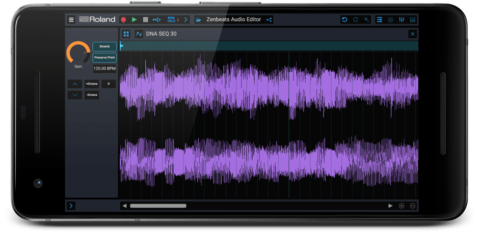 音を波形で表示して編集できる「オーディオ・エディター」画面