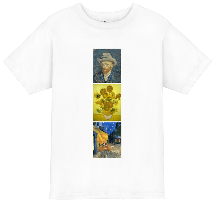ゴッホ作品3つ入りのデザインTシャツ
