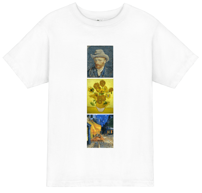 ゴッホ作品3つ入りのデザインTシャツ