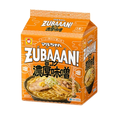 マルちゃんZUBAAAN!　旨コク濃厚味噌　3食パック