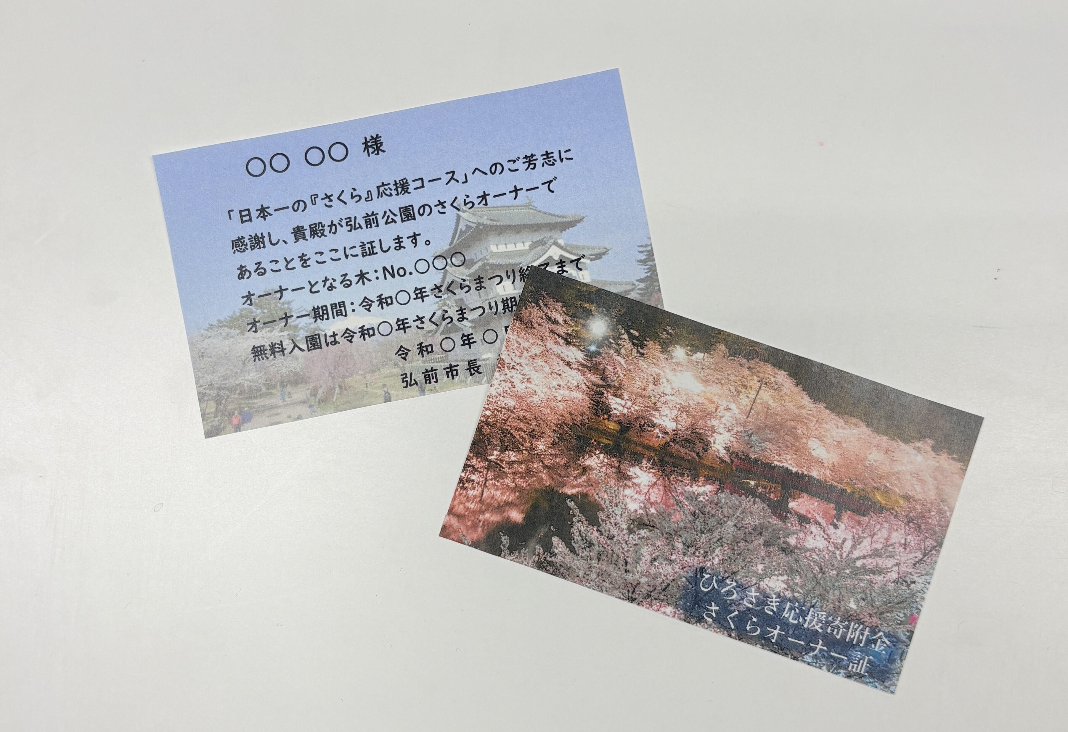 令和7年度さくらオーナー証