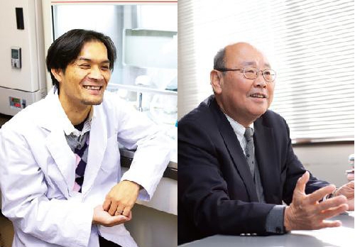 (左)近畿大学農学部水産学科 准教授 伊藤智広 (右)近畿大学農学部水産学科 教授 滝井健二