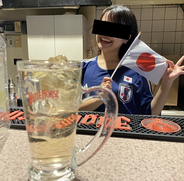 当日はサッカー日本代表コスプレ　
