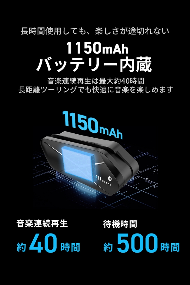 1150mAhバッテリー内蔵