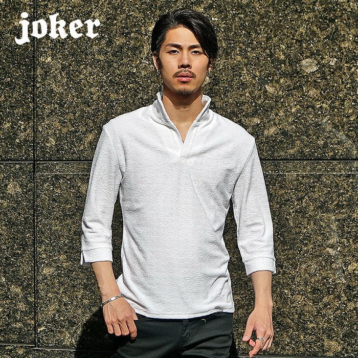 joker ランダムパイルイタリアン7分袖ポロ