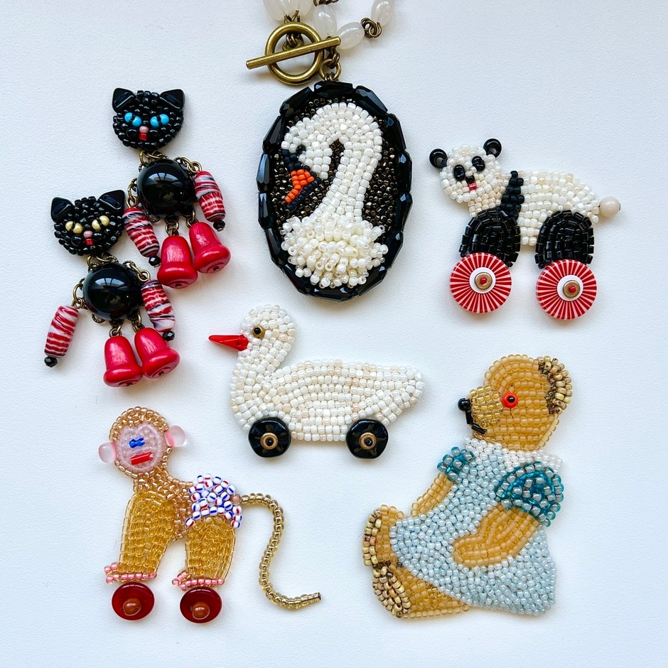 繊細なビーズ仕事 kinoko no harishigoto