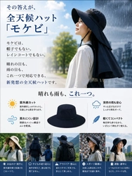 晴れの日は、快適な帽子。雨の日は、頼れるレインケープ。全天候ハット「モケビ」。