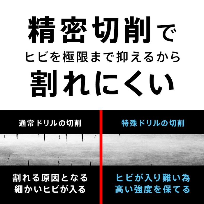 細かなヒビが少ない