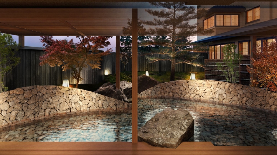 創業時からある黒松をシンボルにした北館 1階 「松なみの湯」※完成イメージ