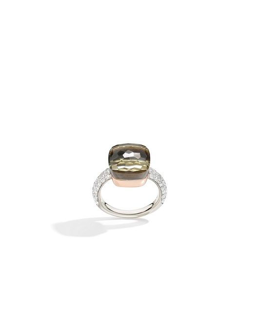 Nude_prasiolite and diamonds ring