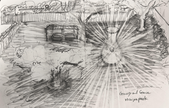 大巻伸嗣による日比谷公園のためのスケッチ