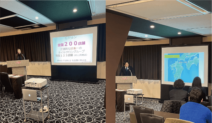 (左)代表取締役社長 小原 麻央 (右)取締役副社長 嶋嵜 匠