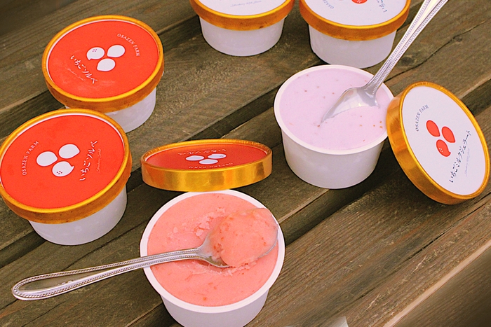 いちごソルベ&いちごミルクジェラート