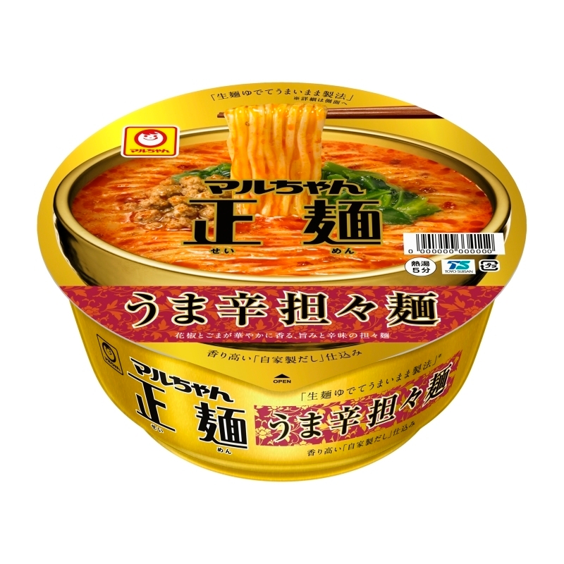 マルちゃん正麺　カップ　うま辛担々麺