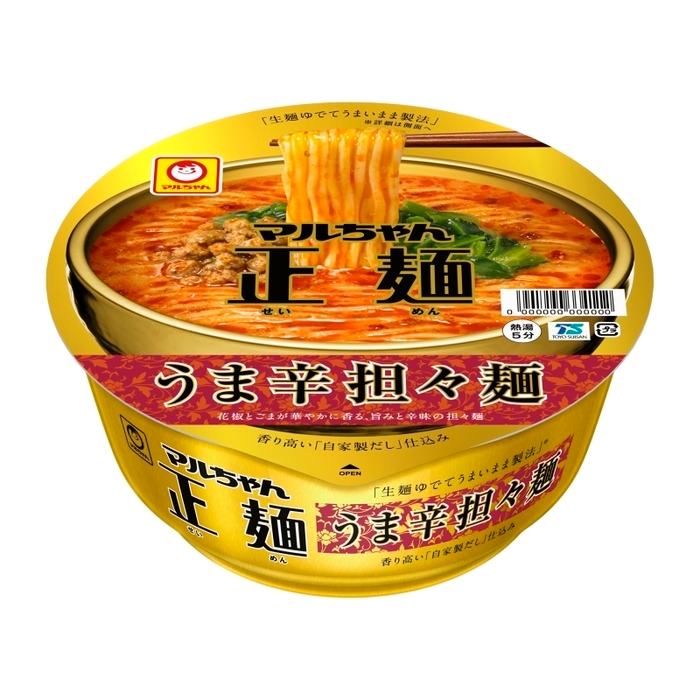 マルちゃん正麺　カップ　うま辛担々麺