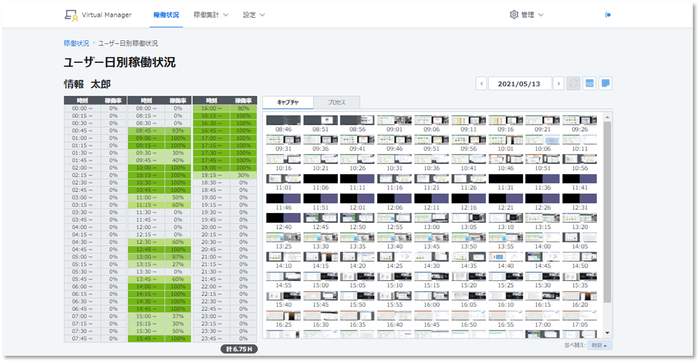 日別PC稼働状況