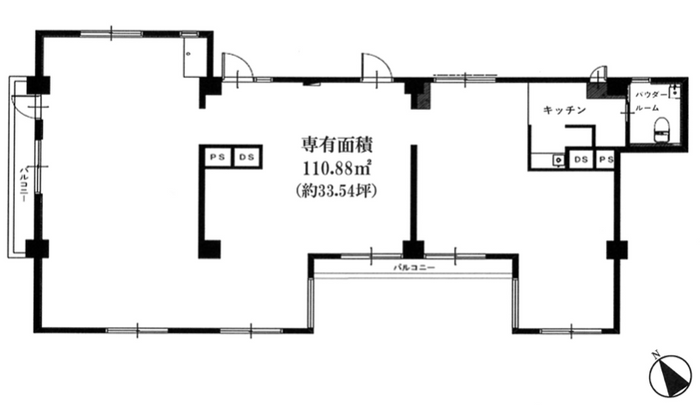 6階だけ3部屋で広く、中でも一番広いお部屋