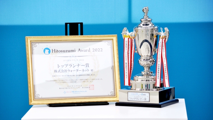 トップランナー賞 トロフィーと賞状